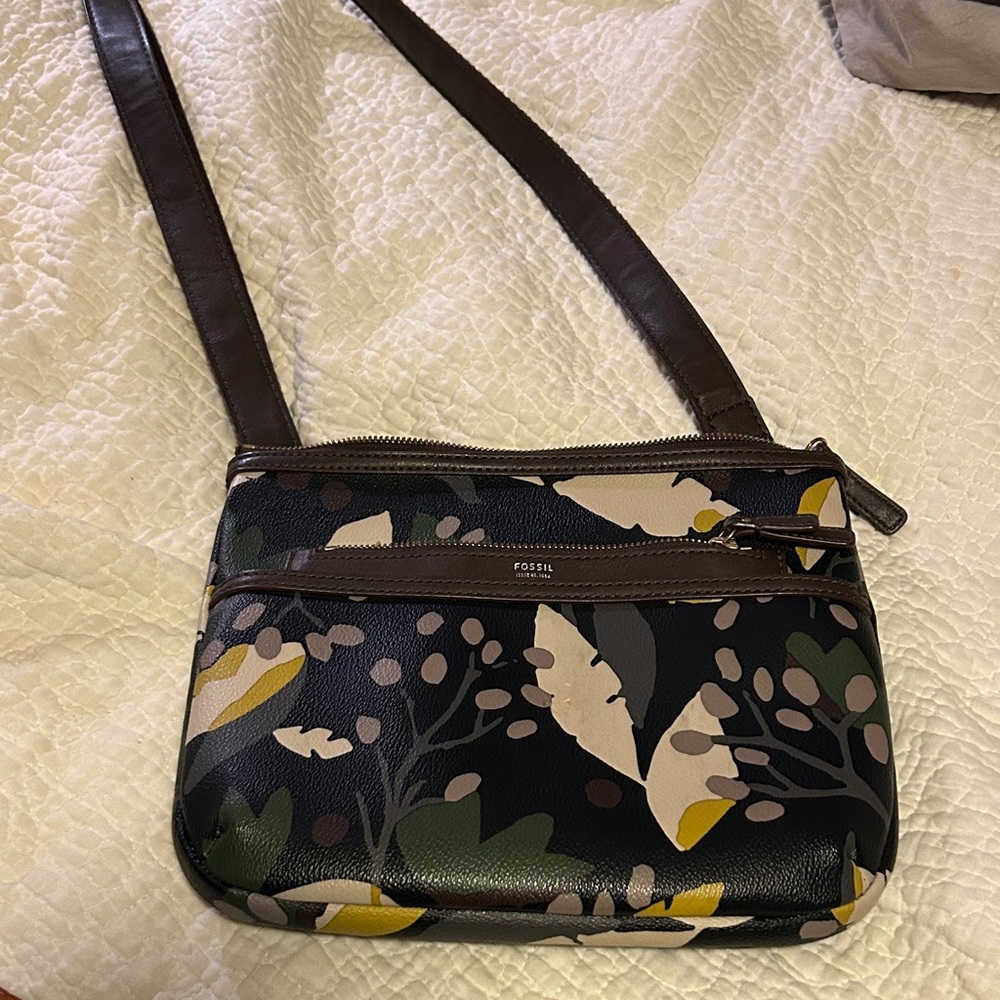 Fossil Multicolor Patterned Crossbody Bag